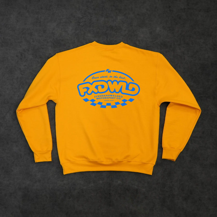 Bubble Font Yellow Champion Crewneck