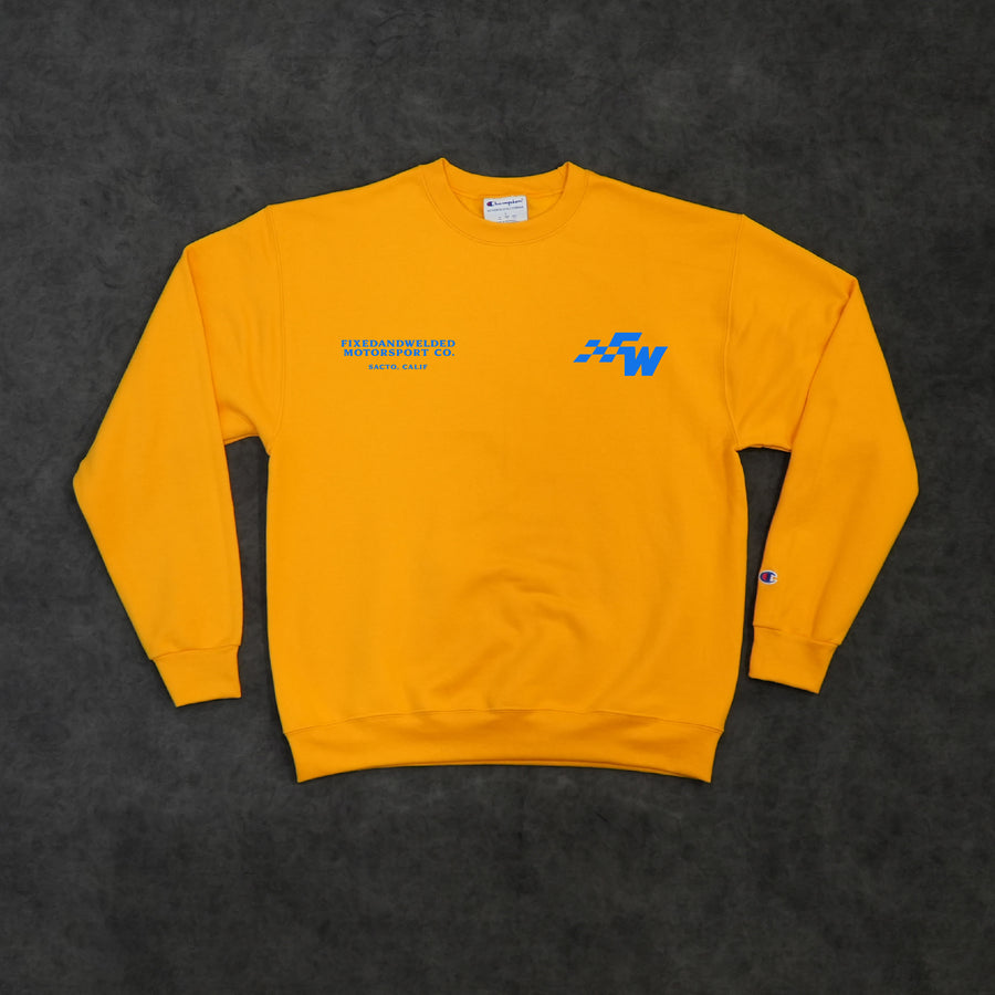 Bubble Font Yellow Champion Crewneck