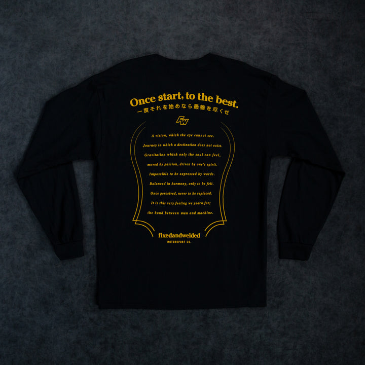 Poem Long-sleeve Black Tee - (Last One Size Small)